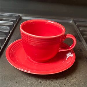 Like new Fiesta Bold Red Ceramic cup and saucer